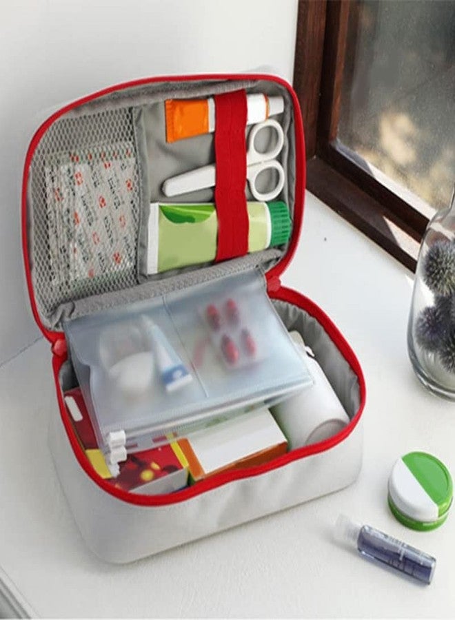 Bluwings First Aid Bag with Handle Medical First Aid Kit Pouch Empty Travel Emergency Storage Bag Organizer (Grey) - Image 3